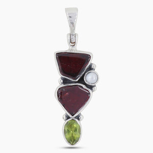 925 Silver Natural Garnet Pendant