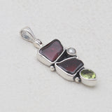 925 Sterling Silver Natural Garnet Pendants