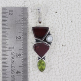 925 Silver Natural Garnet Pendant