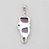 925 Sterling Silver Natural Garnet Pendants