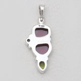 925 Sterling Silver Natural Garnet Pendants