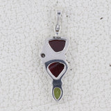 Natural Garnet Designer Silver Pendant