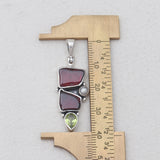 925 Sterling Silver Natural Garnet Pendants