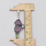 925 Sterling Silver Natural Garnet Pendants