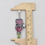 925 Sterling Silver Natural Garnet Pendants