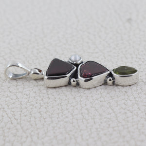925 Silver Natural Garnet Pendant