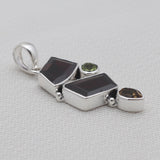Garnet With Multistone Silver Designer Pendants