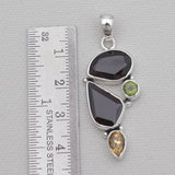 Garnet With Multistone Silver Designer Pendants