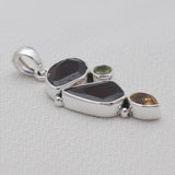 Garnet With Multistone Silver Designer Pendants