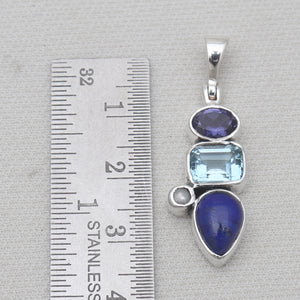 925 Sterling Silver Multistone Pendants