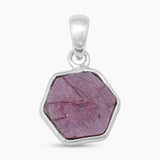 925 Sterling Silver Ruby Quartz Pendants
