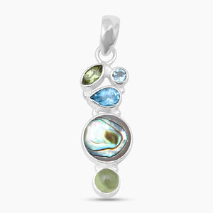 Natural Abalone Shell Silver Pendants