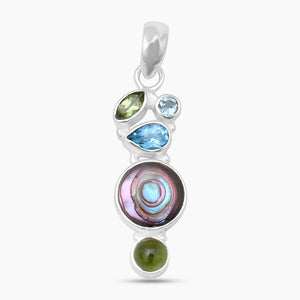 Natural Abalone Shell Silver Pendants
