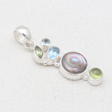 Natural Abalone Shell Silver Pendants