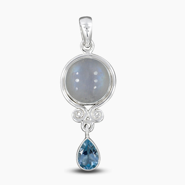 Rainbow Moonstone Silver Pendants