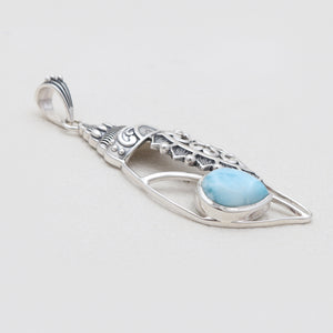 925 Sterling Silver Larimar Conch Pendants