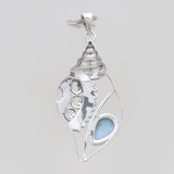 925 Sterling Silver Larimar Conch Pendants
