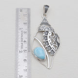 925 Sterling Silver Larimar Conch Pendants