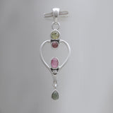 Multicolor Tourmaline Silver Pendants