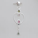 Multicolor Tourmaline Silver Pendants