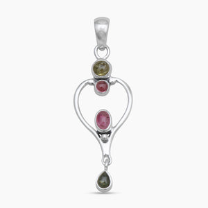 Multicolor Tourmaline Silver Pendants