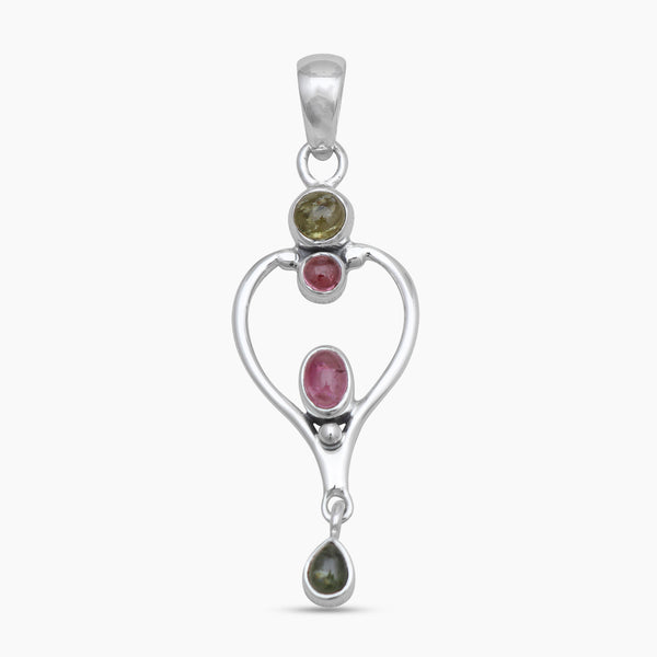 Multicolor Tourmaline Silver Pendants