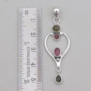 Multicolor Tourmaline Silver Pendants