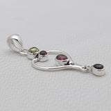 Multicolor Tourmaline Silver Pendants