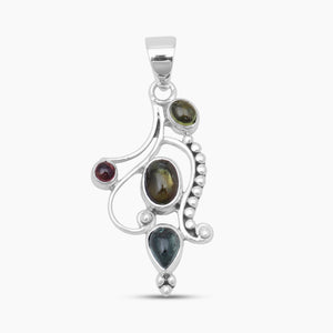 925 Sterling Silver Tourmaline Pendants