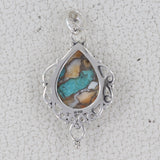 925 Silver Blue Lace Agate Pendant