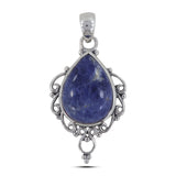 925 Silver Blue Lace Agate Pendant