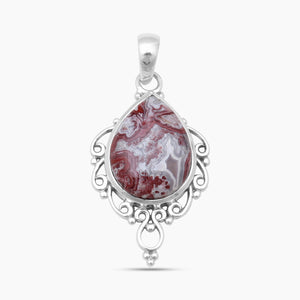 925 Silver Crazy Lace Agate Pendants