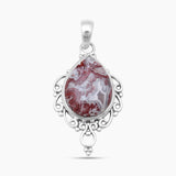 925 Silver Crazy Lace Agate Pendants