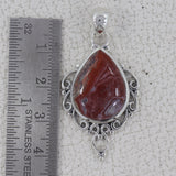 Blue Lace Agate Gemstone Silver Pendant