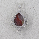 Blue Lace Agate Gemstone Silver Pendant