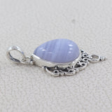 925 Silver Blue Lace Agate Pendant