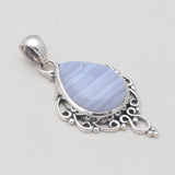 925 Silver Crazy Lace Agate Pendants