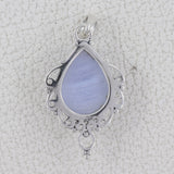 925 Silver Blue Lace Agate Pendant