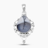 925 Sterling Silver Dendritic Opal Pendants