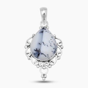 925 Sterling Silver Dendritic Opal Pendants