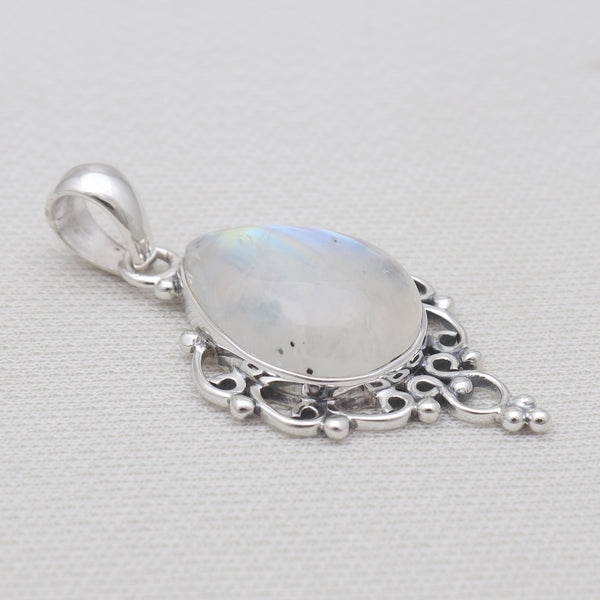 Rainbow Moonstone Silver Designer Pendants