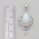 Rainbow Moonstone Silver Designer Pendants