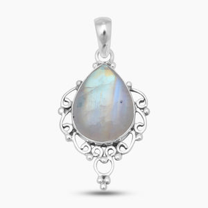 Rainbow Moonstone Silver Designer Pendants