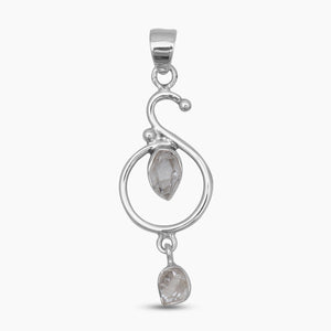 925 Sterling Silver Herkimer Quartz Pendants