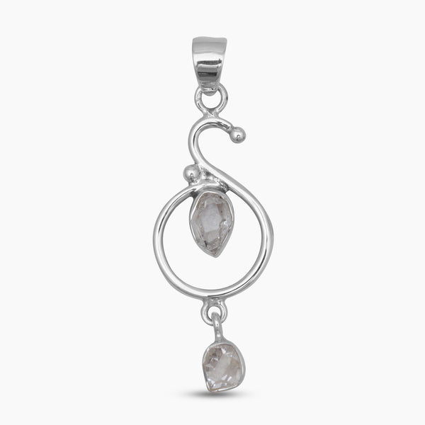 925 Sterling Silver Herkimer Quartz Pendants