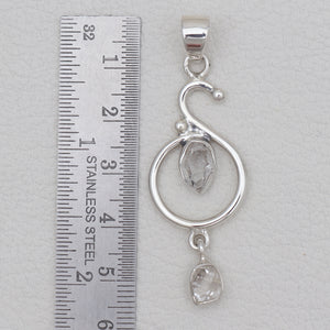 925 Sterling Silver Herkimer Quartz Pendants