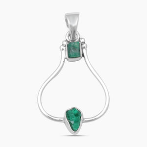 925 Sterling Silver Emerald Pendants