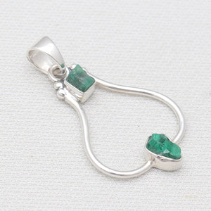 925 Sterling Silver Emerald Pendants