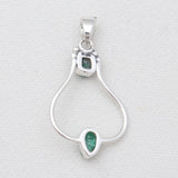 925 Sterling Silver Emerald Pendants