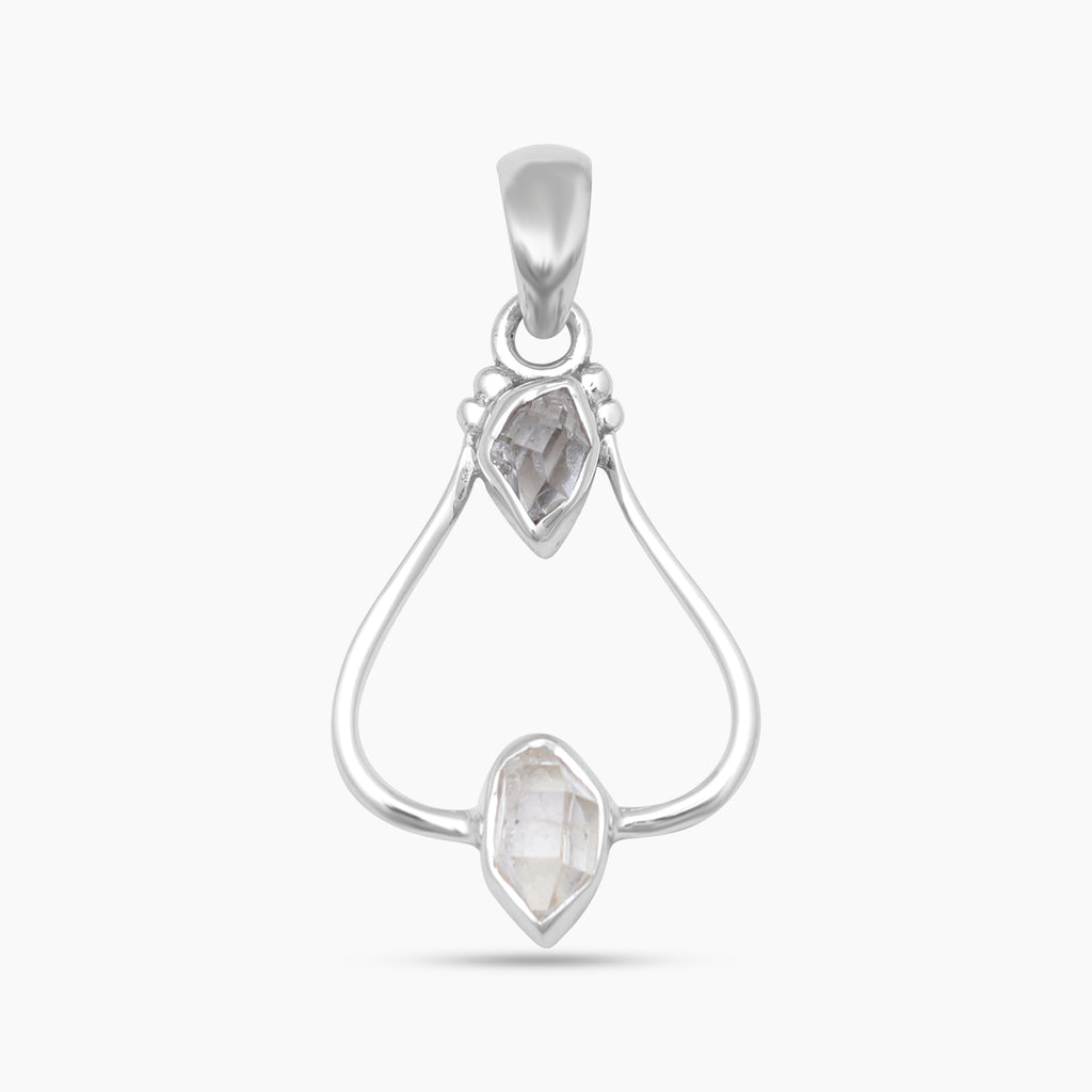 925 Silver Herkimer Quartz Pendants
